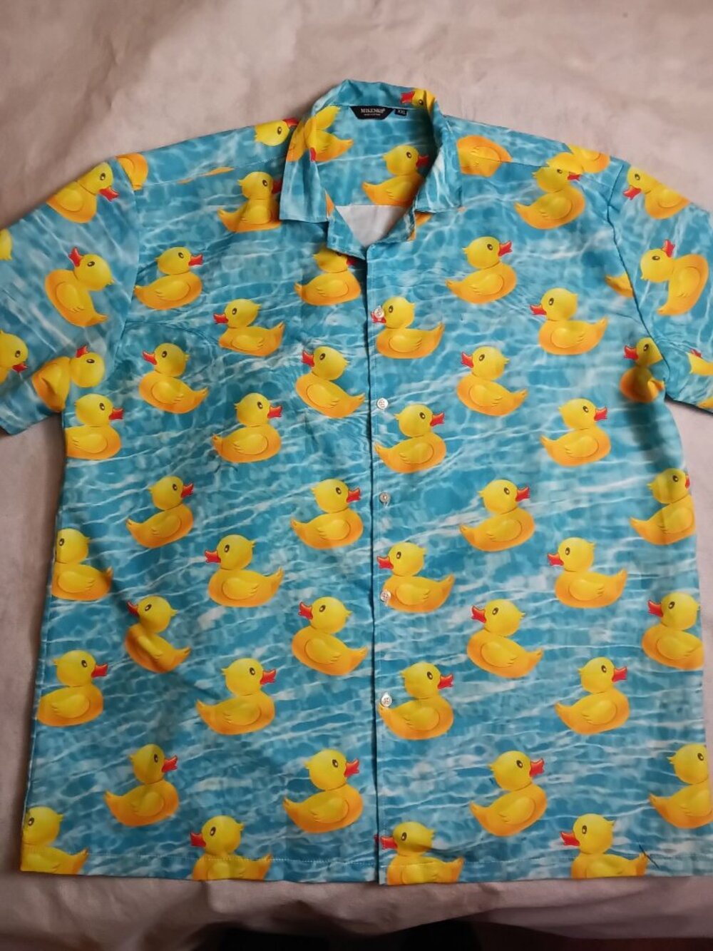 DUCKS Hawaiian Button Shirt XXL Camp Retro AOP Polyester